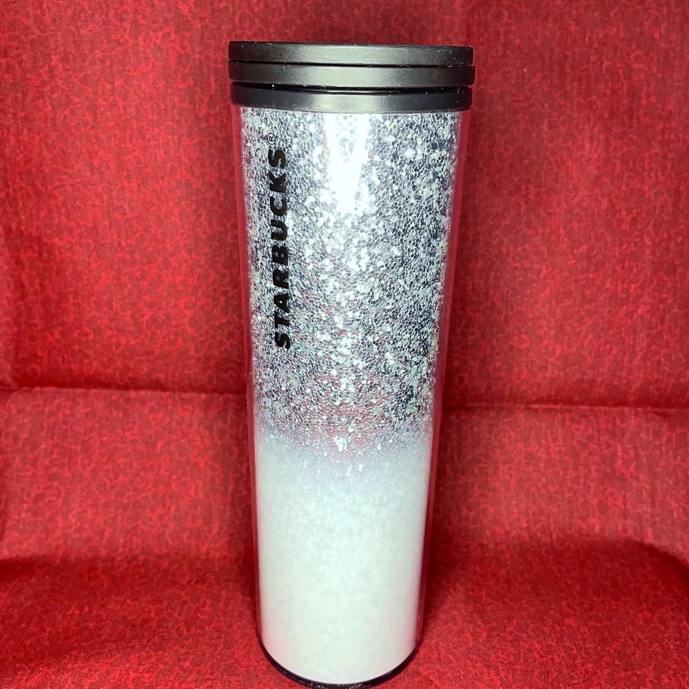 Starbucks 16oz Holiday 2019 Silver Glitter Ombre Cup